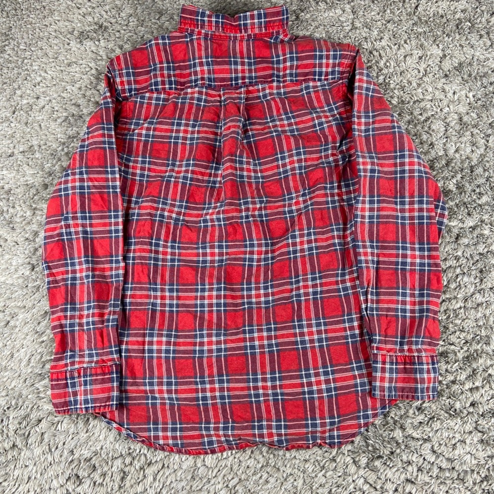 Polo Ralph Lauren Button Down Boys M 10-12 Red Plaid Long Sleeve Pony Logo Shirt - Picture 7 of 8
